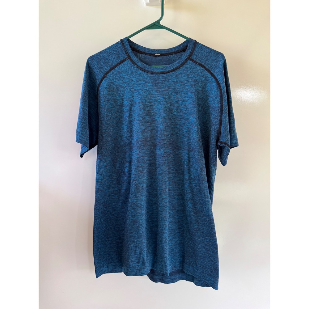 Lululemon Metal Vent Tech Short Sleeve Shirt Blue Space Dye Mens Medium M